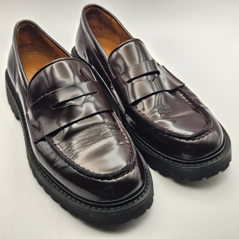 Thursday Boot Co Everyday Loafer Burgundy Leather Lug Sole Women's 6.5 Shoes
